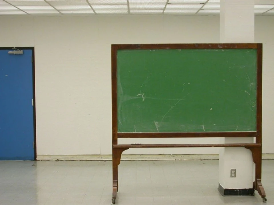 Abandoned Chalkboard in PSU hallway