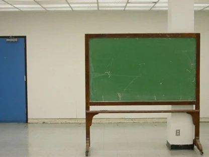 Abandoned Chalkboard in PSU hallway